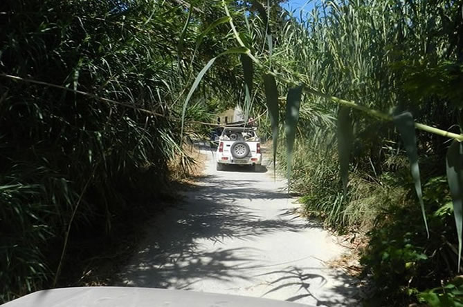 Off-road jeep route through rural Crete